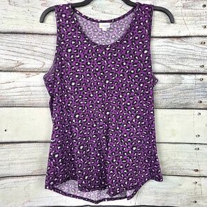 LuLaRoe Purple Leopard Print Sleeveless Tank Top 2XL
